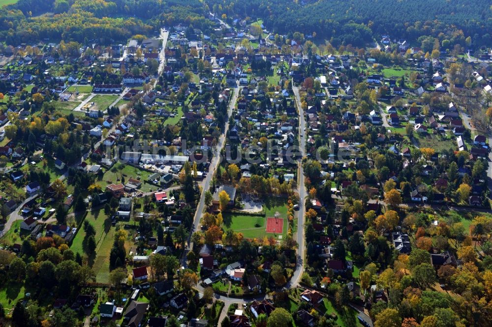 Luftbild Senzig - Ortsansicht Einfamilienhaus - Wohngebiet am Krimnicksee in Senzig im Bundesland Brandenburg