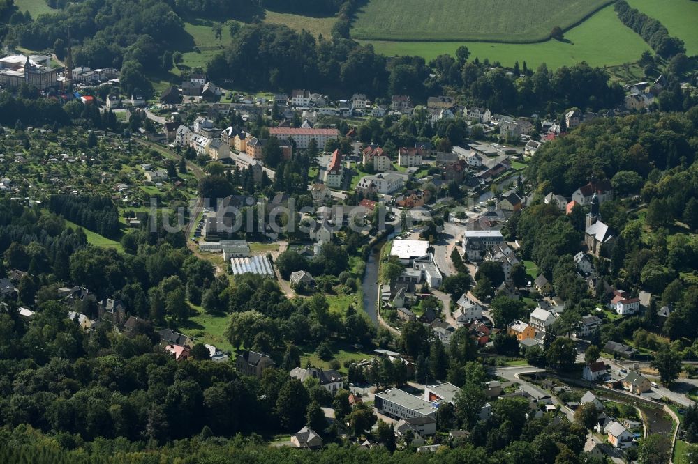 Einsiedel von oben - Ortsansicht in Einsiedel im Bundesland Sachsen