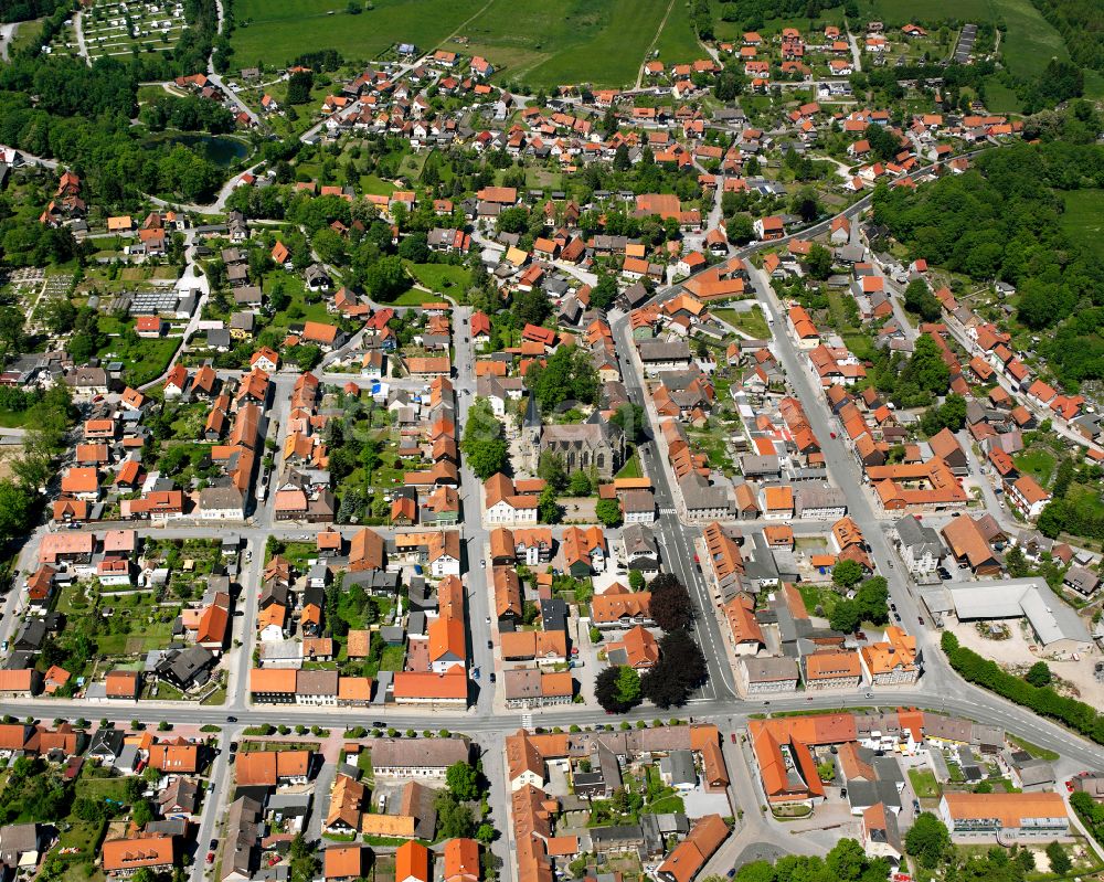 Elbingerode (Harz) von oben - Ortsansicht in Elbingerode (Harz) im Bundesland Sachsen-Anhalt, Deutschland