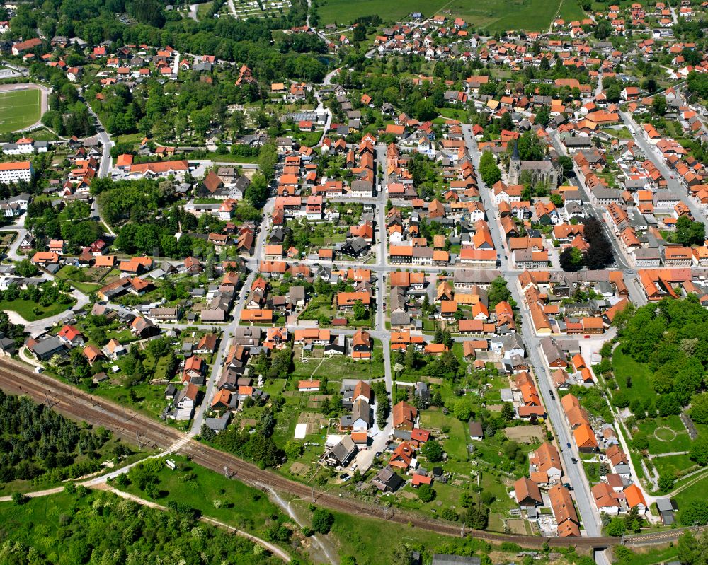 Elbingerode (Harz) von oben - Ortsansicht in Elbingerode (Harz) im Bundesland Sachsen-Anhalt, Deutschland