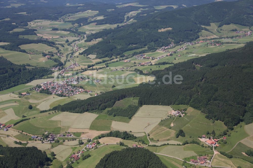 Luftbild Elzach-Prechtal, im Tal der Elz - Ortsansicht von Elzach-Prechtal, im Tal der Elz im Bundesland Baden-Württemberg