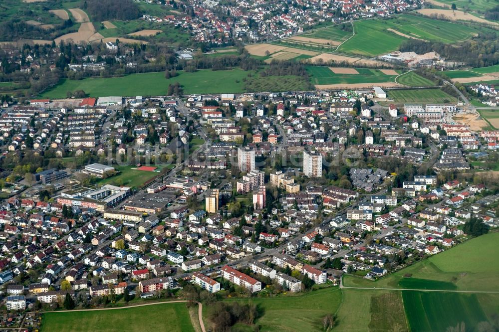 Emmendingen von oben - Ortsansicht in Emmendingen im Bundesland Baden-Württemberg, Deutschland