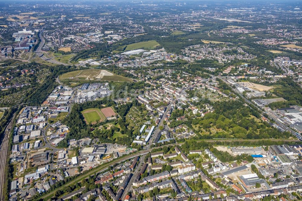 Bochum aus der Vogelperspektive: Ortsansicht entlang der Dorstener Straße im Ortsteil Hamme in Bochum im Bundesland Nordrhein-Westfalen, Deutschland