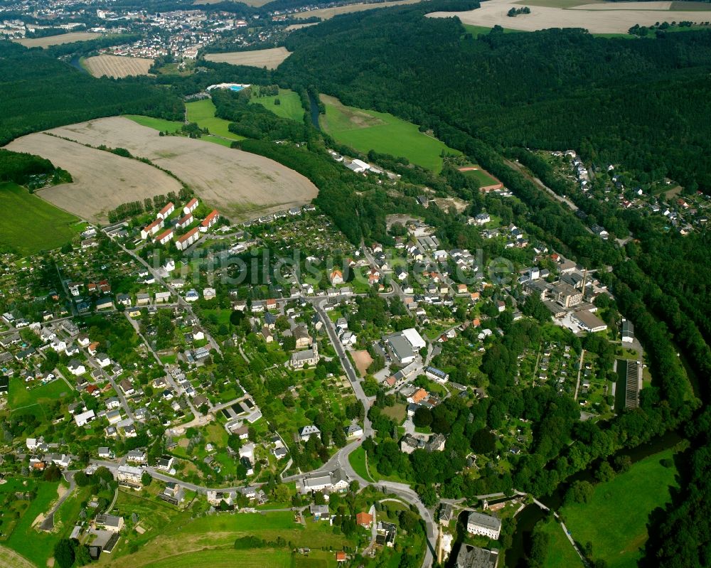 Erdmannsdorf aus der Vogelperspektive: Ortsansicht in Erdmannsdorf im Bundesland Sachsen, Deutschland