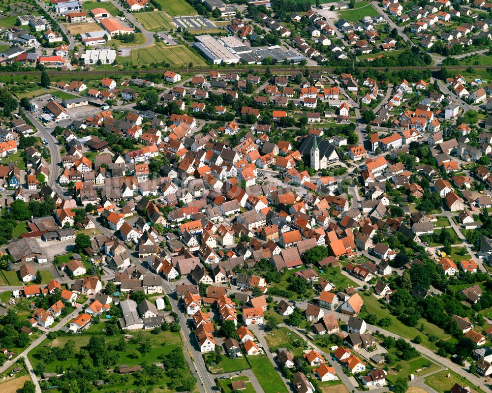 Luftbild Ergenzingen - Ortsansicht in Ergenzingen im Bundesland Baden-Württemberg, Deutschland