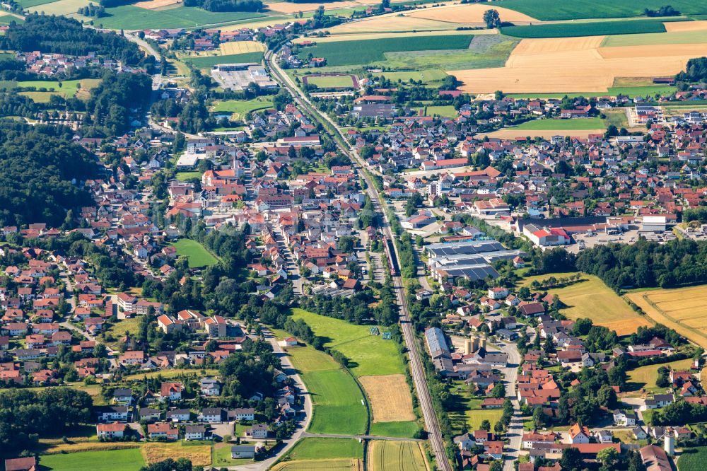 Ergoldsbach von oben - Ortsansicht in Ergoldsbach im Bundesland Bayern, Deutschland