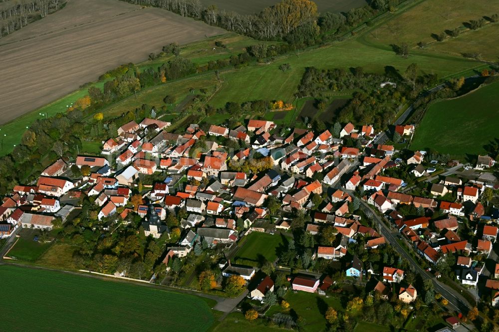 Etzleben von oben - Ortsansicht in Etzleben im Bundesland Thüringen, Deutschland