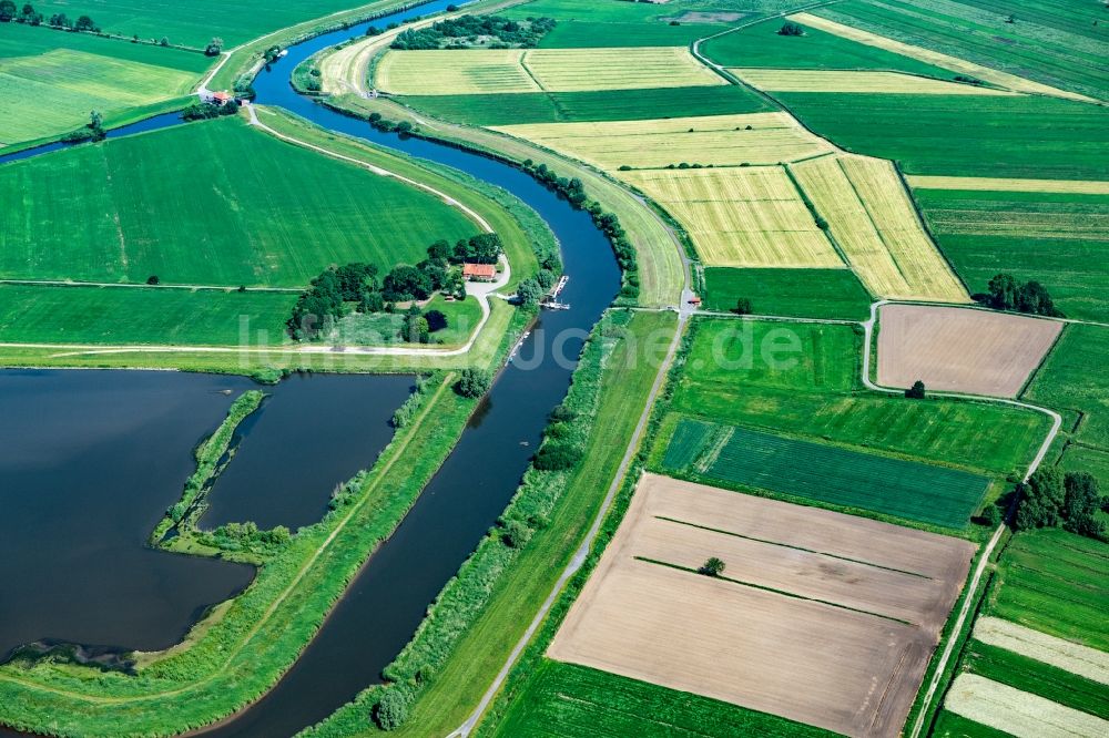 Luftbild Kranenburg - Ortsansicht Fähranlager Oste in Kranenburg im Bundesland Niedersachsen, Deutschland