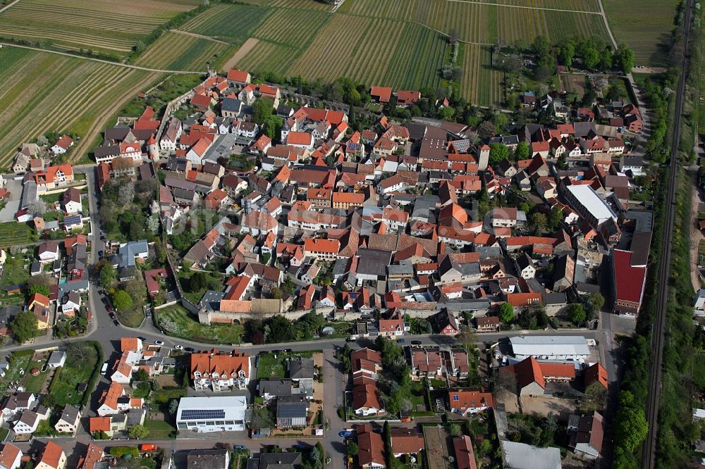 Luftaufnahme Flörsheim - Dalsheim - Ortsansicht vom Flörsheim-Dalsheim im Bundesland Rheinland-Pfalz