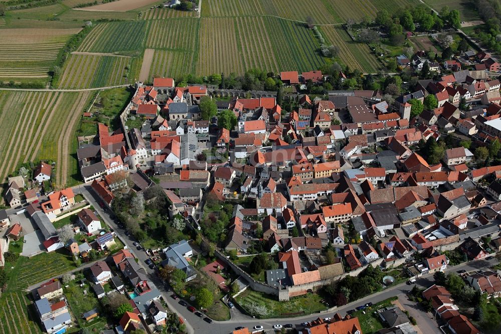 Flörsheim - Dalsheim von oben - Ortsansicht vom Flörsheim-Dalsheim im Bundesland Rheinland-Pfalz