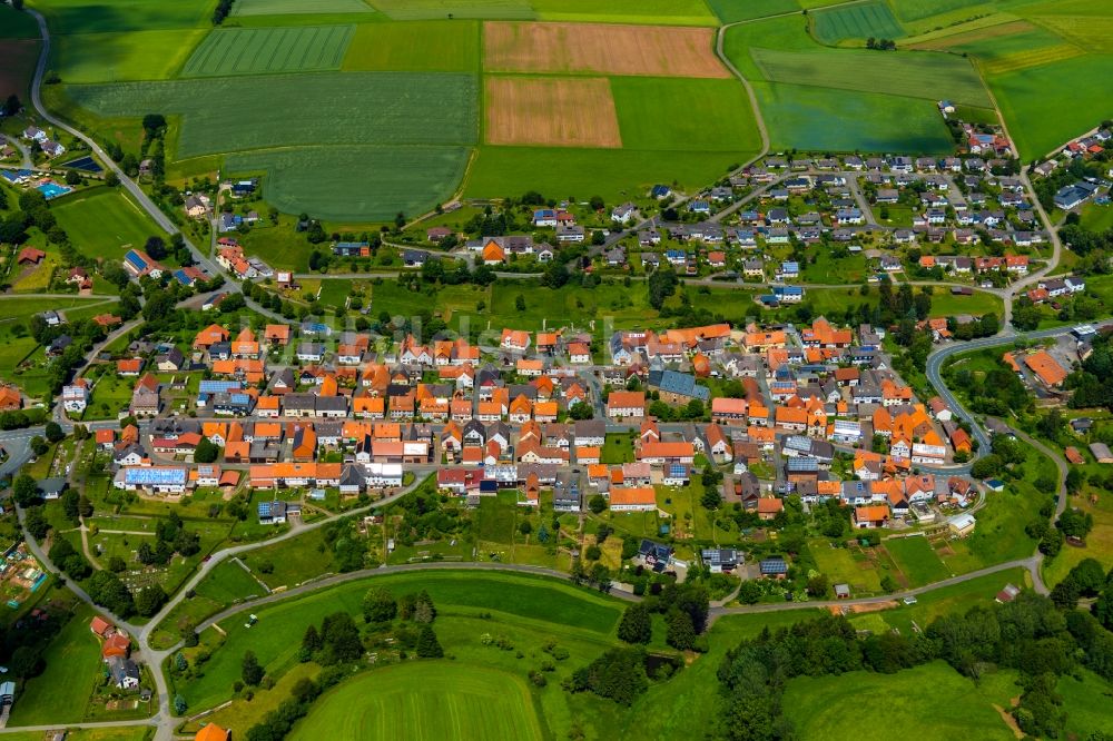 Luftaufnahme Freienhagen - Ortsansicht in Freienhagen im Bundesland Hessen, Deutschland