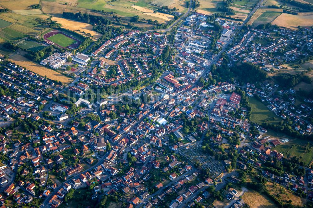 Fürth von oben - Ortsansicht in Fürth im Bundesland Hessen, Deutschland