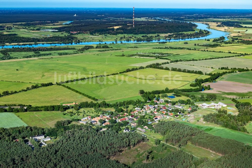 Luftbild Gandow - Ortsansicht in Gandow im Bundesland Brandenburg, Deutschland