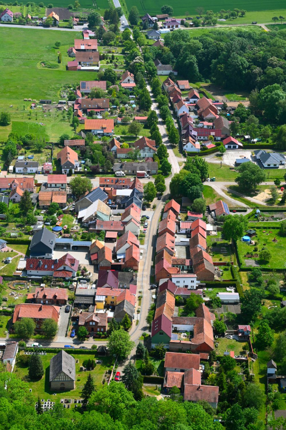 Gangloffsömmern von oben - Ortsansicht in Gangloffsömmern im Bundesland Thüringen, Deutschland