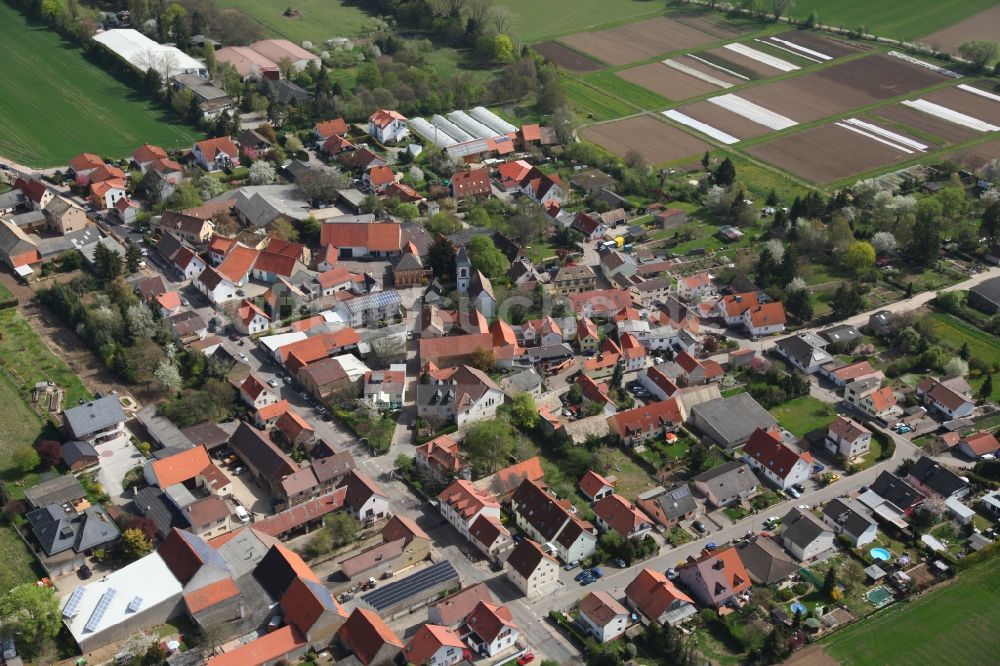 Gau-Odernheim / Gau-Köngernheim von oben - Ortsansicht von Gau-Köngernheim, einem Stadtteil von Gau-Odernheim im Bundesland Rheinland-Pfalz