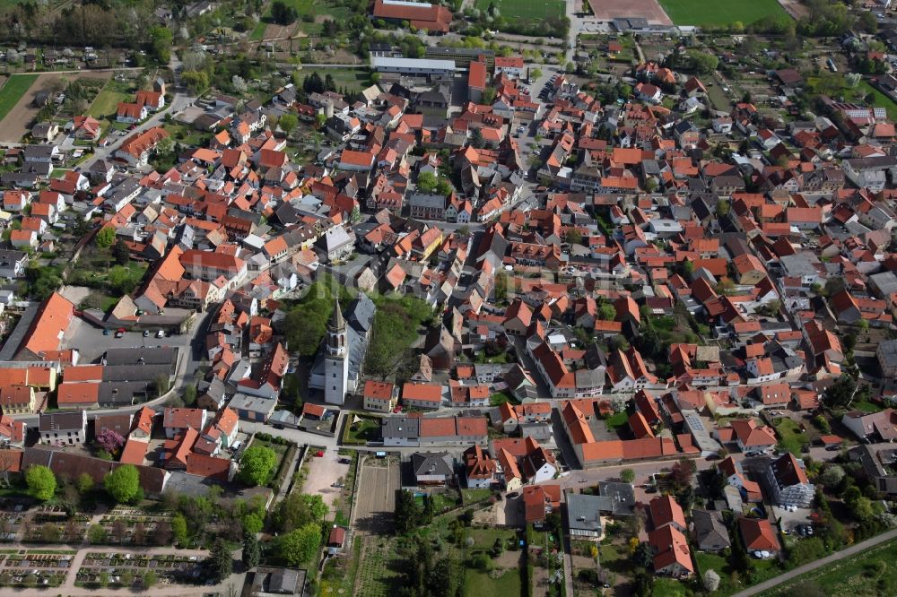 Luftbild Gau-Odernheim - Ortsansicht von Gau-Odernheim , einer Ortsgemeinde im Landkreis Alzey-Worms im Bundesland Rheinland-Pfalz