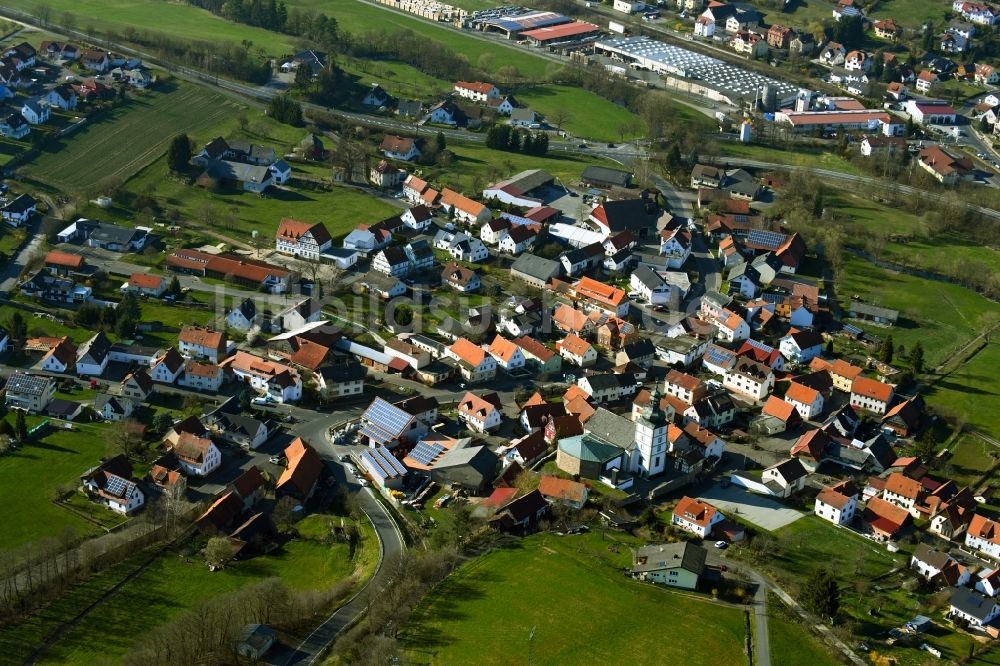 Ebersburg aus der Vogelperspektive: Ortsansicht der Gemeinde Ebersburg im Bundesland Hessen, Deutschland