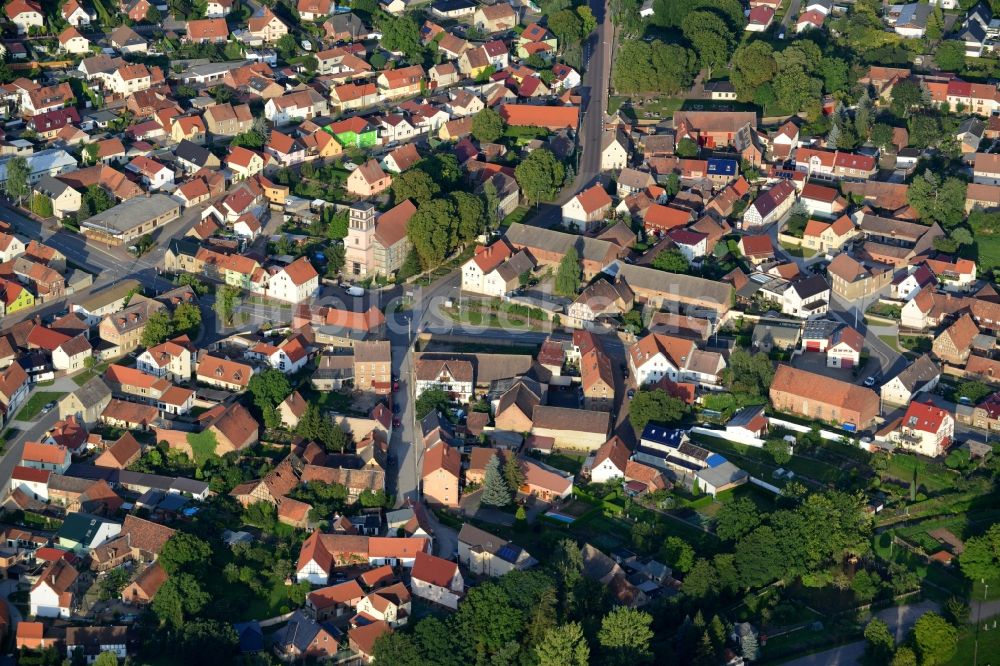 Edersleben von oben - Ortsansicht der Gemeinde Edersleben im Bundesland Sachsen-Anhalt