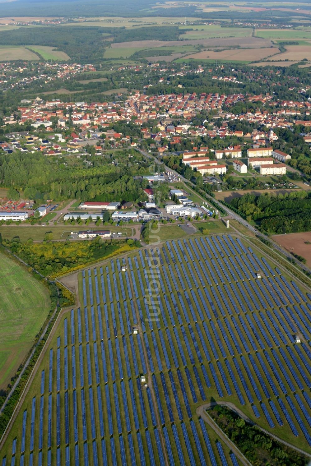 Luftaufnahme Helbra - Ortsansicht der Gemeinde Helbra im Bundesland Sachsen-Anhalt