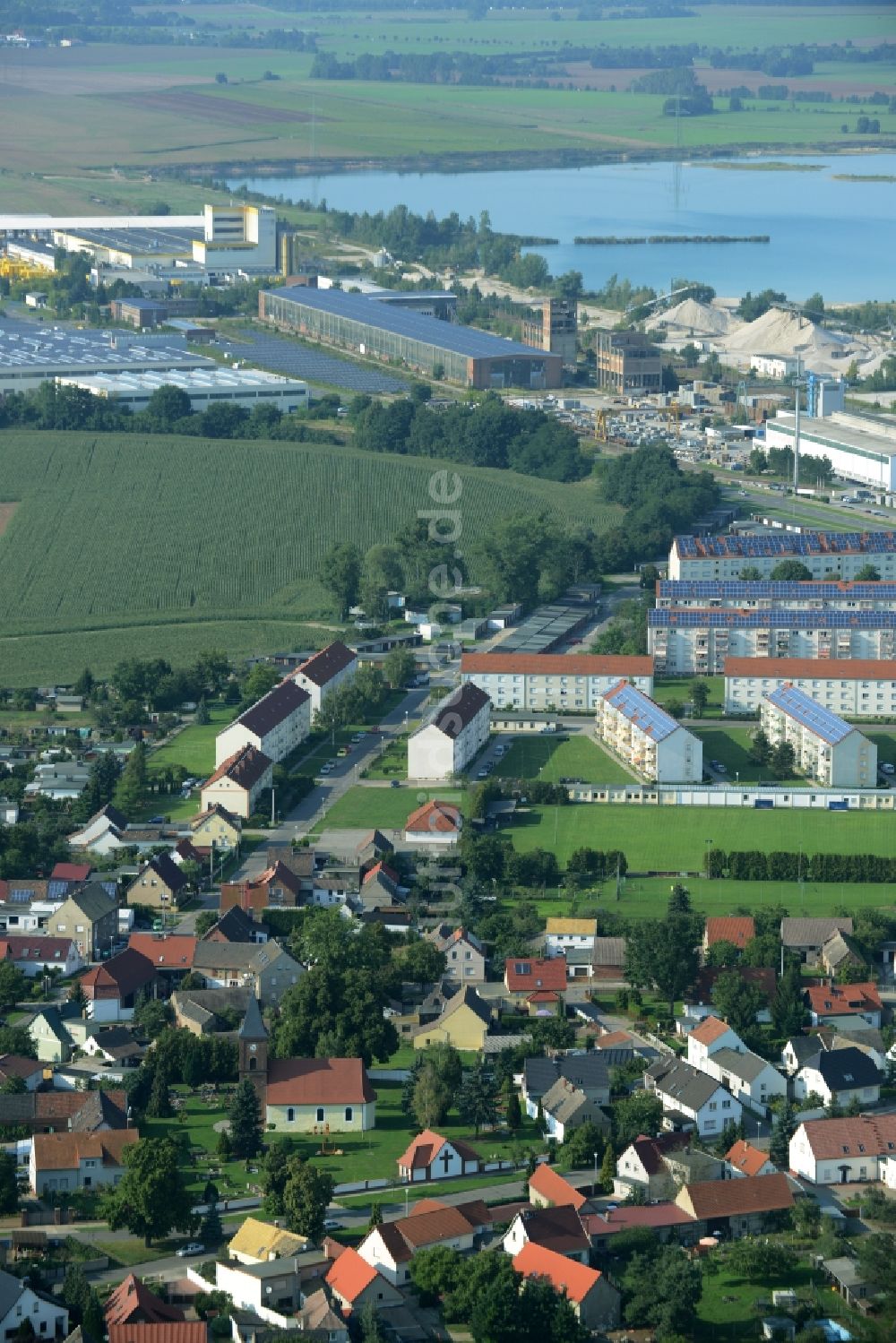 Luftaufnahme Laußig - Ortsansicht der Gemeinde Laußig im Bundesland Sachsen