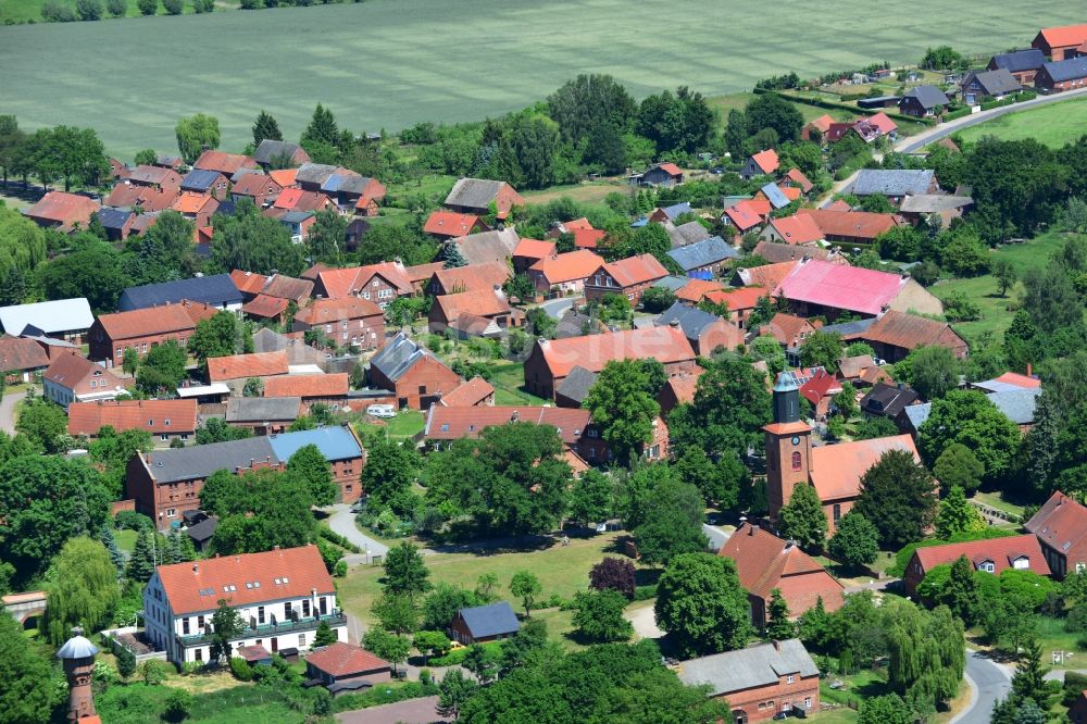 Rühstädt von oben - Ortsansicht der Gemeinde Rühstädt im Bundesland Brandenburg