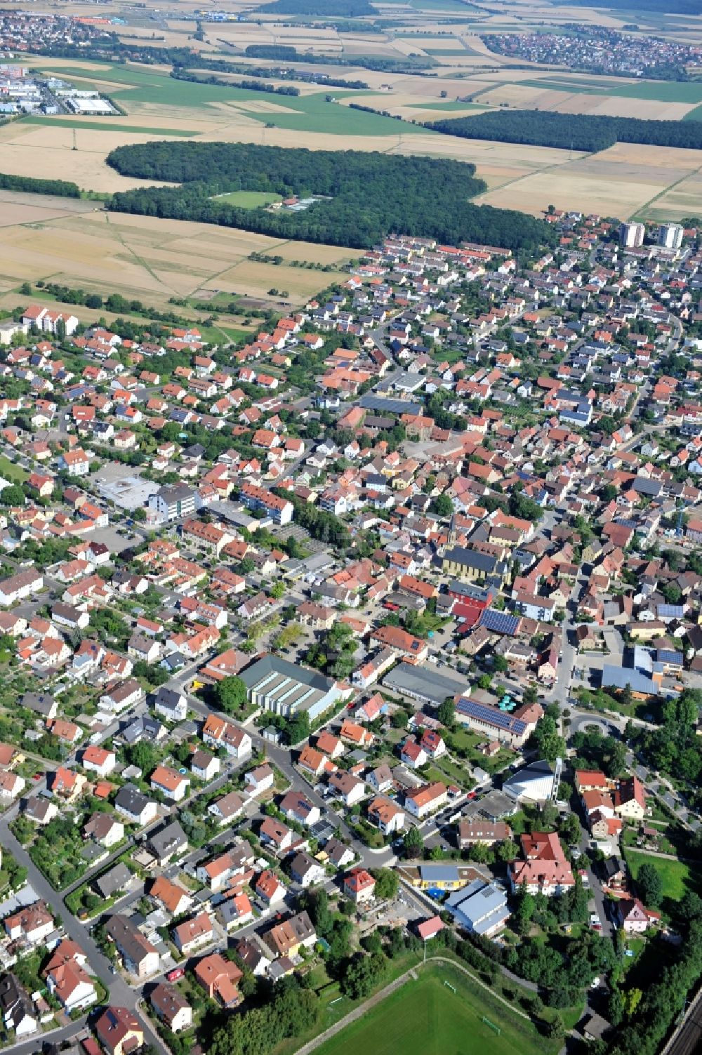 Luftbild Rottendorf - Ortsansicht der Gemeinde Rottendorf im Bundesland Bayern