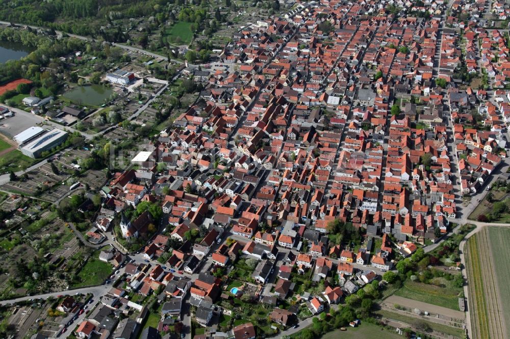 Luftbild Gimbsheim - Ortsansicht von Gimbsheim im Bundesland Rheinland-Pfalz