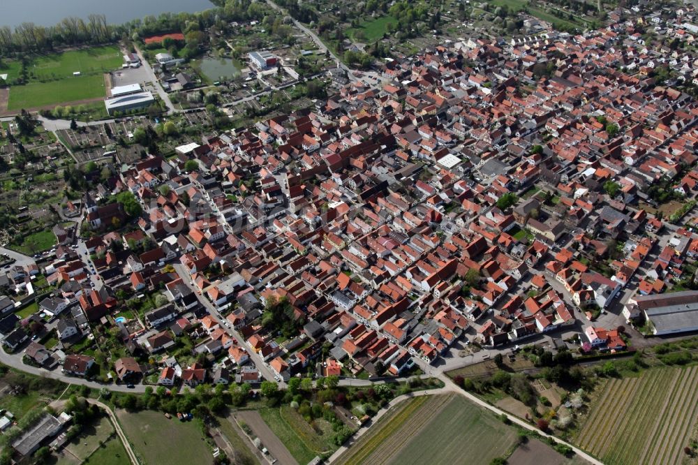 Luftaufnahme Gimbsheim - Ortsansicht von Gimbsheim im Bundesland Rheinland-Pfalz