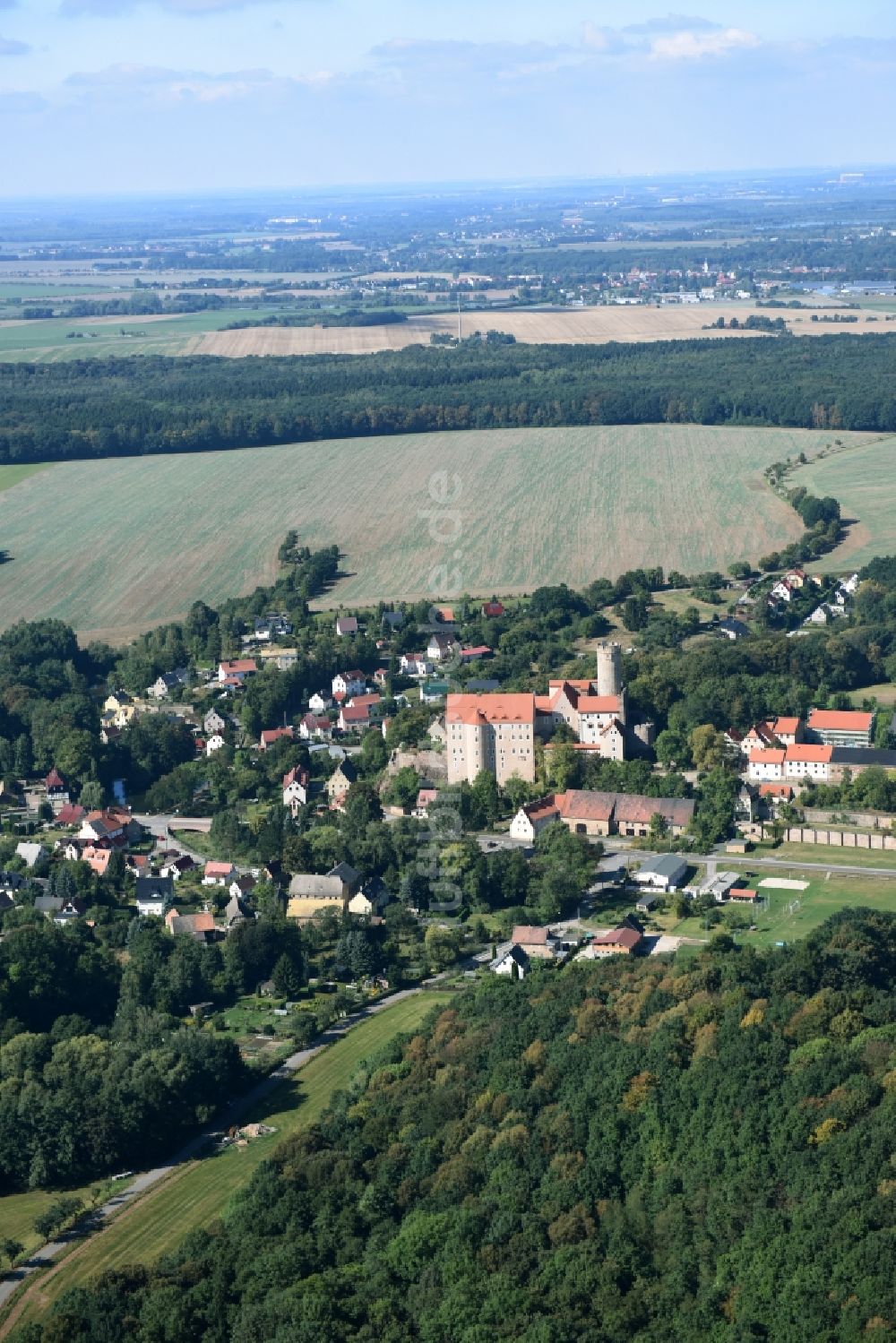 Gnandstein aus der Vogelperspektive: Ortsansicht in Gnandstein im Bundesland Sachsen