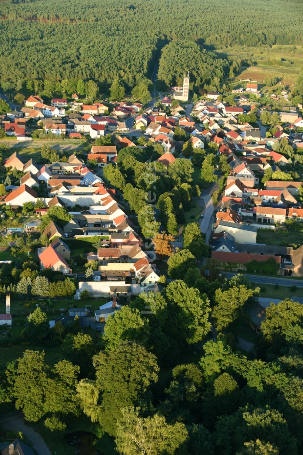 Golzow aus der Vogelperspektive: Ortsansicht in Golzow im Bundesland Brandenburg, Deutschland