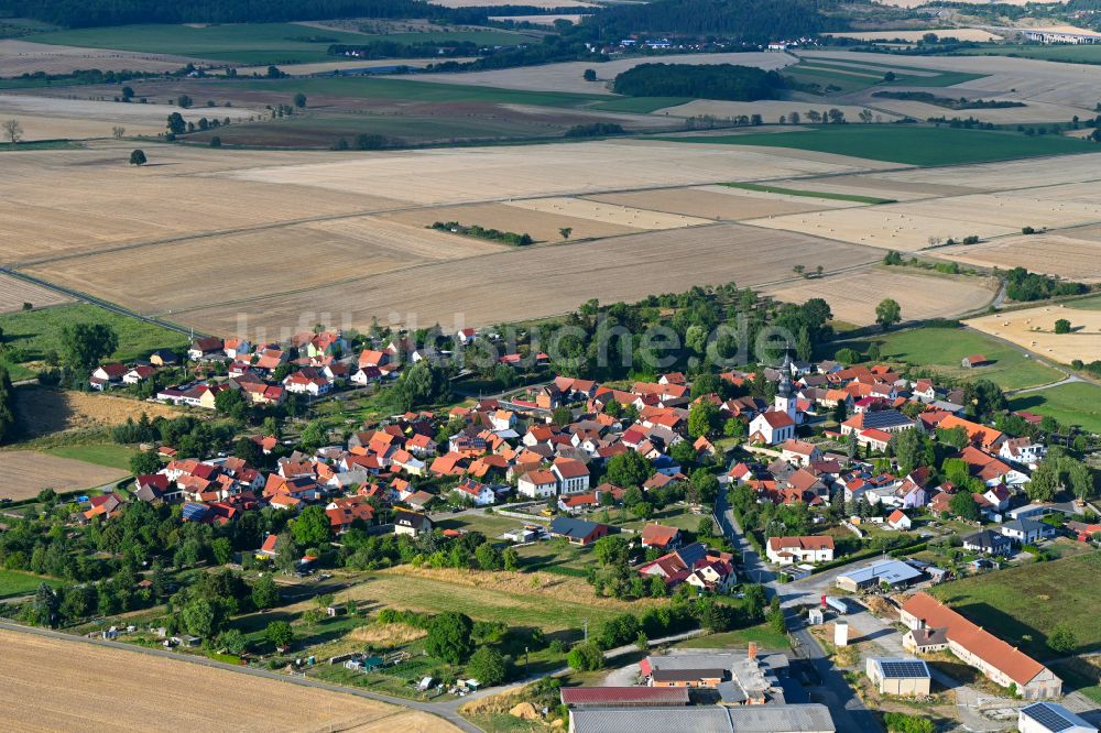 Grabfeld von oben - Ortsansicht in Grabfeld im Bundesland Thüringen, Deutschland