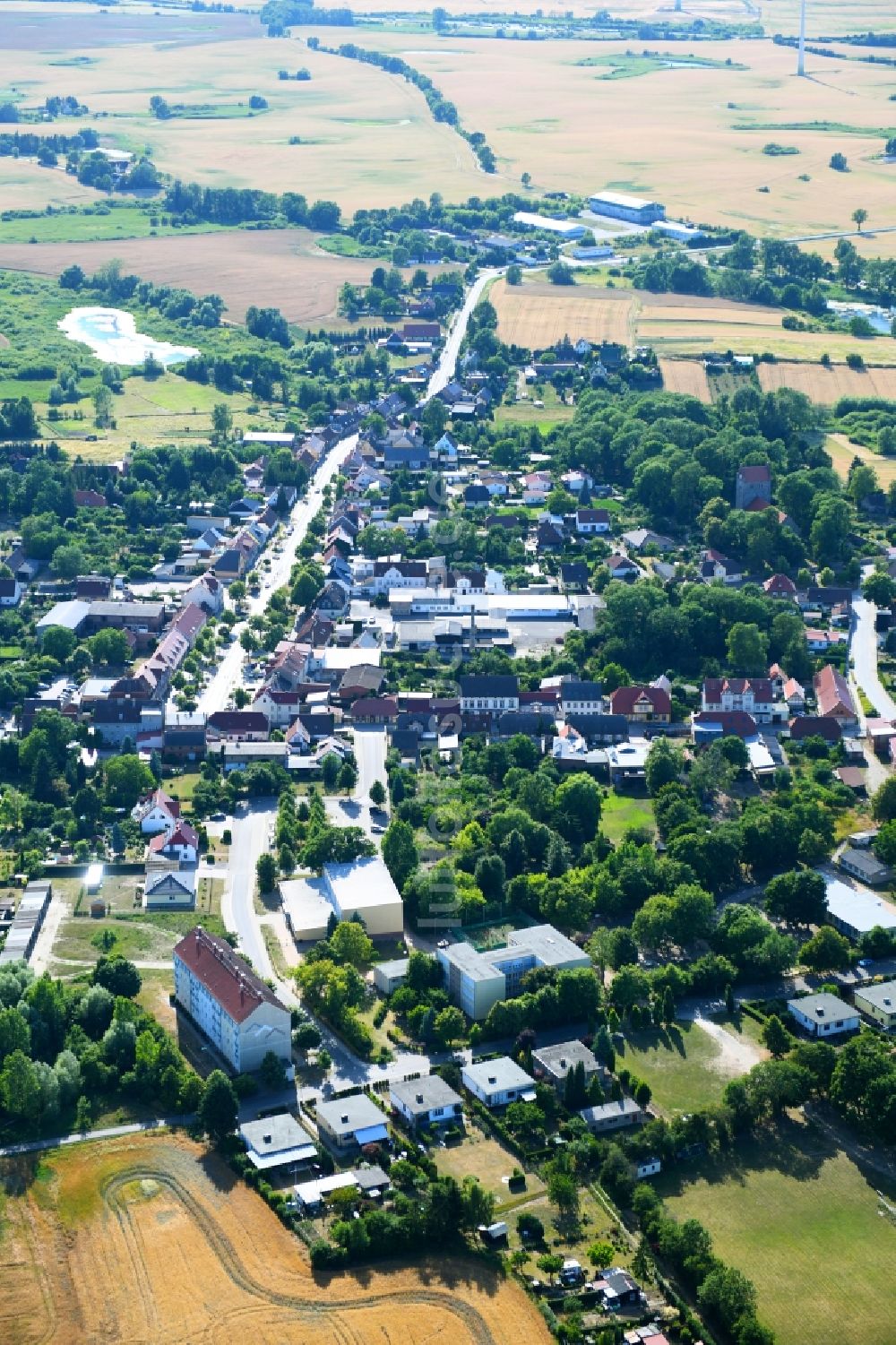 Gramzow von oben - Ortsansicht in Gramzow im Bundesland Brandenburg, Deutschland