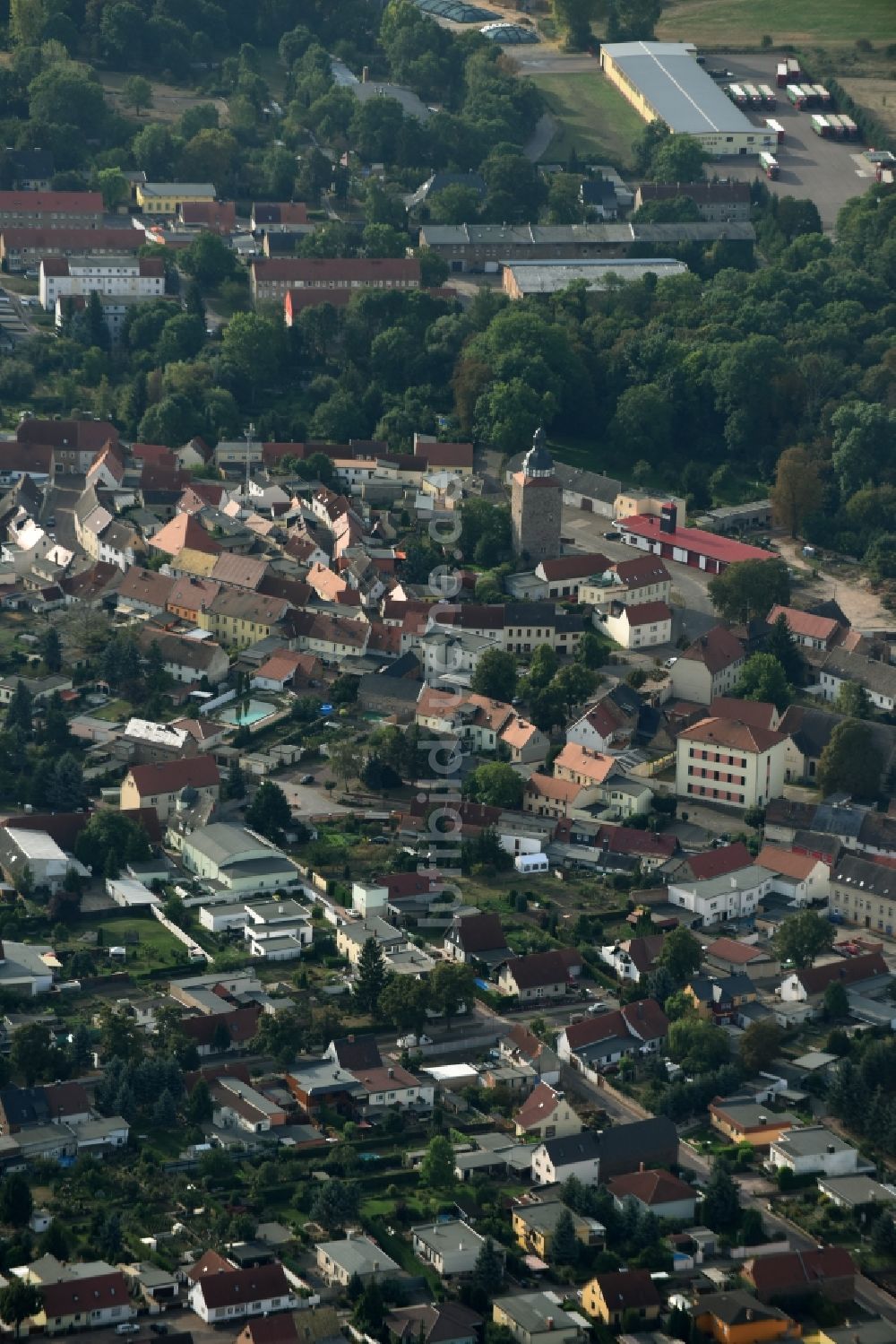 Luftaufnahme Gröbzig - Ortsansicht in Gröbzig im Bundesland Sachsen-Anhalt