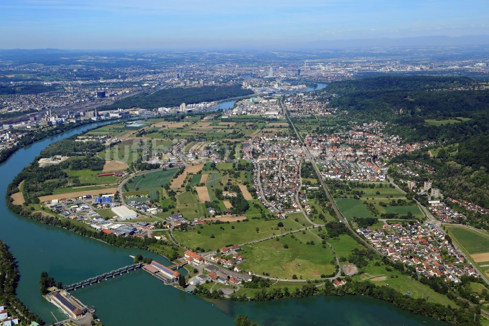 Grenzach-Wyhlen von oben - Ortsansicht von Grenzach-Wyhlen im Bundesland Baden-Württemberg, Deutschland