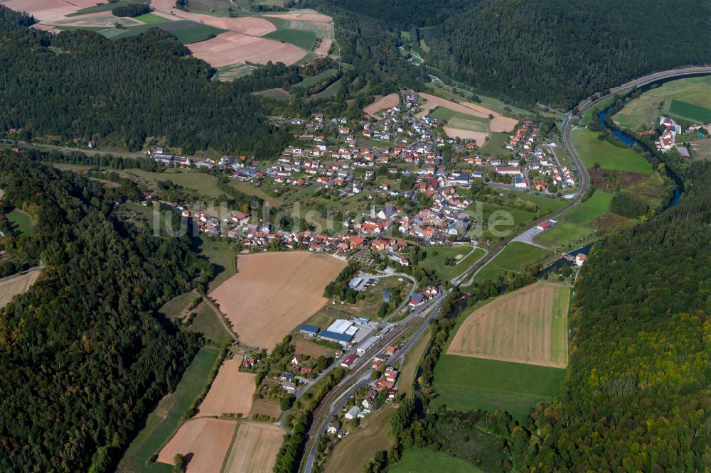 Gräfendorf von oben - Ortsansicht in Gräfendorf im Bundesland Bayern, Deutschland