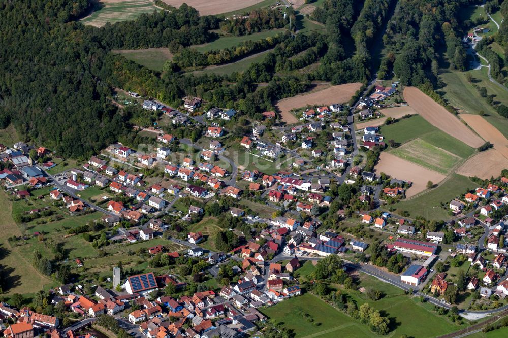 Gräfendorf aus der Vogelperspektive: Ortsansicht in Gräfendorf im Bundesland Bayern, Deutschland