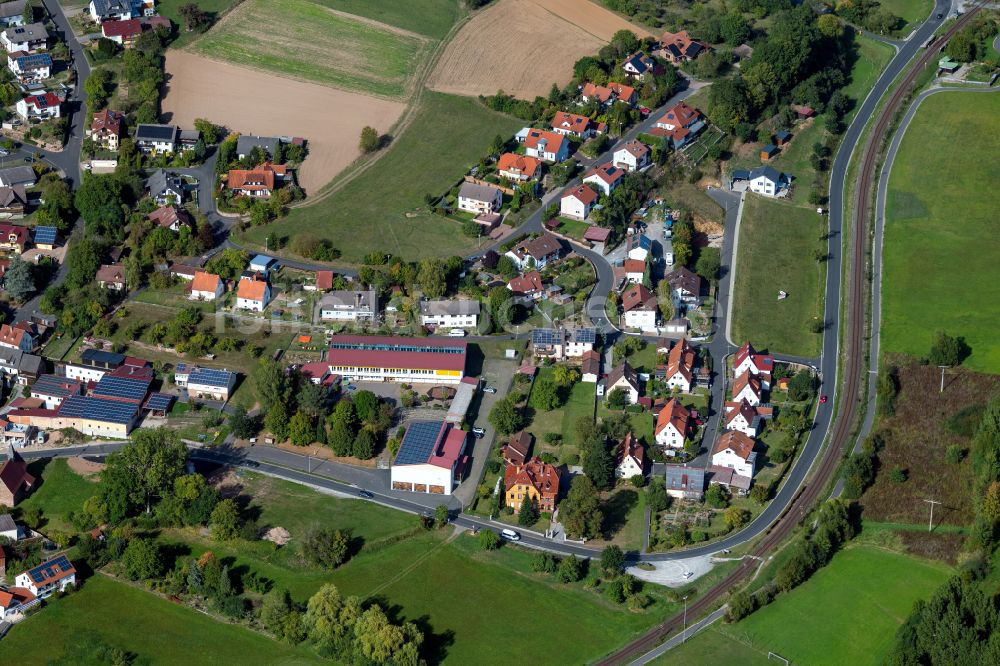 Gräfendorf aus der Vogelperspektive: Ortsansicht in Gräfendorf im Bundesland Bayern, Deutschland