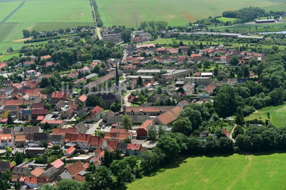 Gröningen aus der Vogelperspektive: Ortsansicht in Gröningen im Bundesland Sachsen-Anhalt