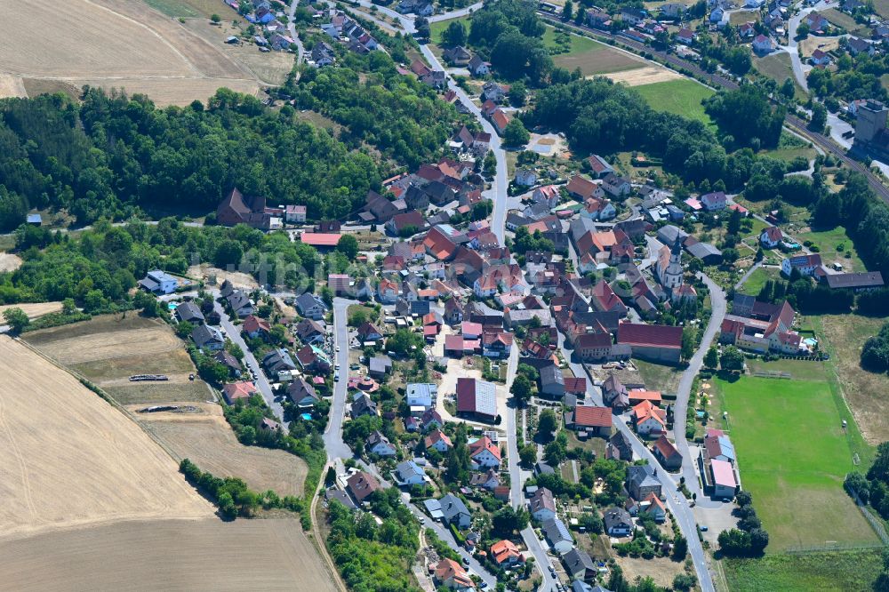 Grünsfeld von oben - Ortsansicht in Grünsfeld im Bundesland Baden-Württemberg, Deutschland