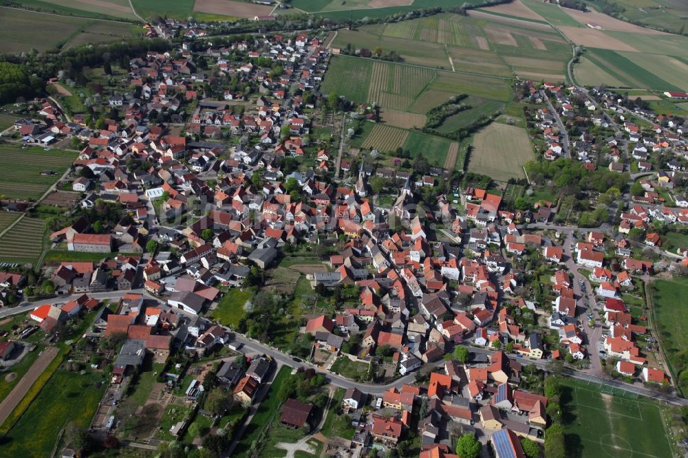 Luftaufnahme Gundersheim - Ortsansicht von Gundersheim ist eine Ortsgemeinde im Landkreis Alzey-Worms in Rheinland-Pfalz