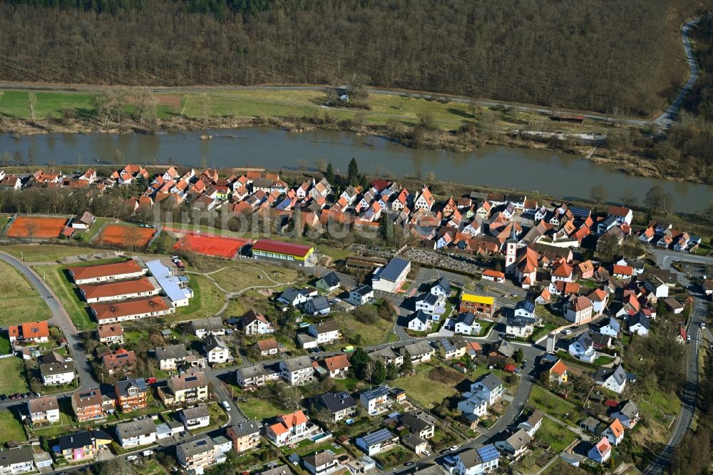 Hafenlohr von oben - Ortsansicht in Hafenlohr im Bundesland Bayern, Deutschland