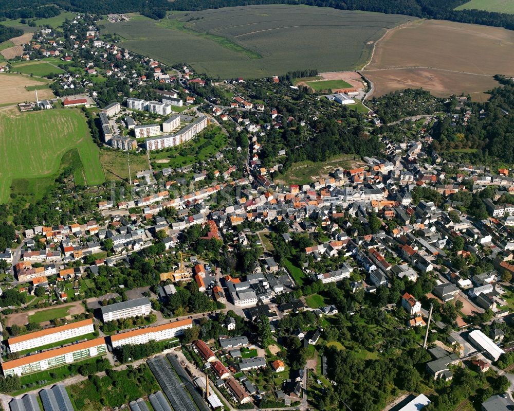 Luftaufnahme Hainichen - Ortsansicht in Hainichen im Bundesland Sachsen, Deutschland