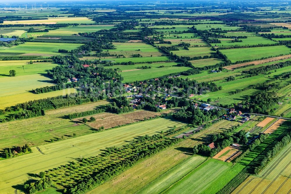 Luftbild Wischhafen - Ortsansicht Hamelwördenermoor in Wischhafen im Bundesland Niedersachsen, Deutschland