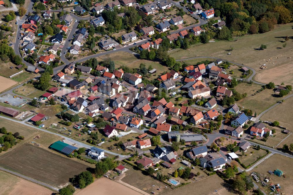 Hasselberg von oben - Ortsansicht in Hasselberg im Bundesland Bayern, Deutschland