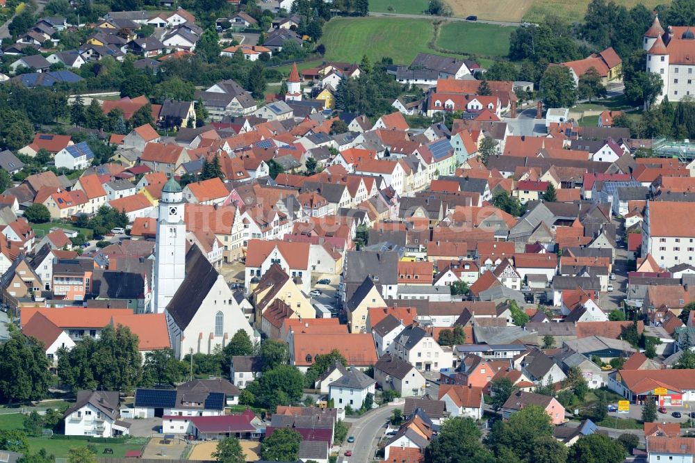 Höchstädt von oben - Ortsansicht in Höchstädt im Bundesland Bayern