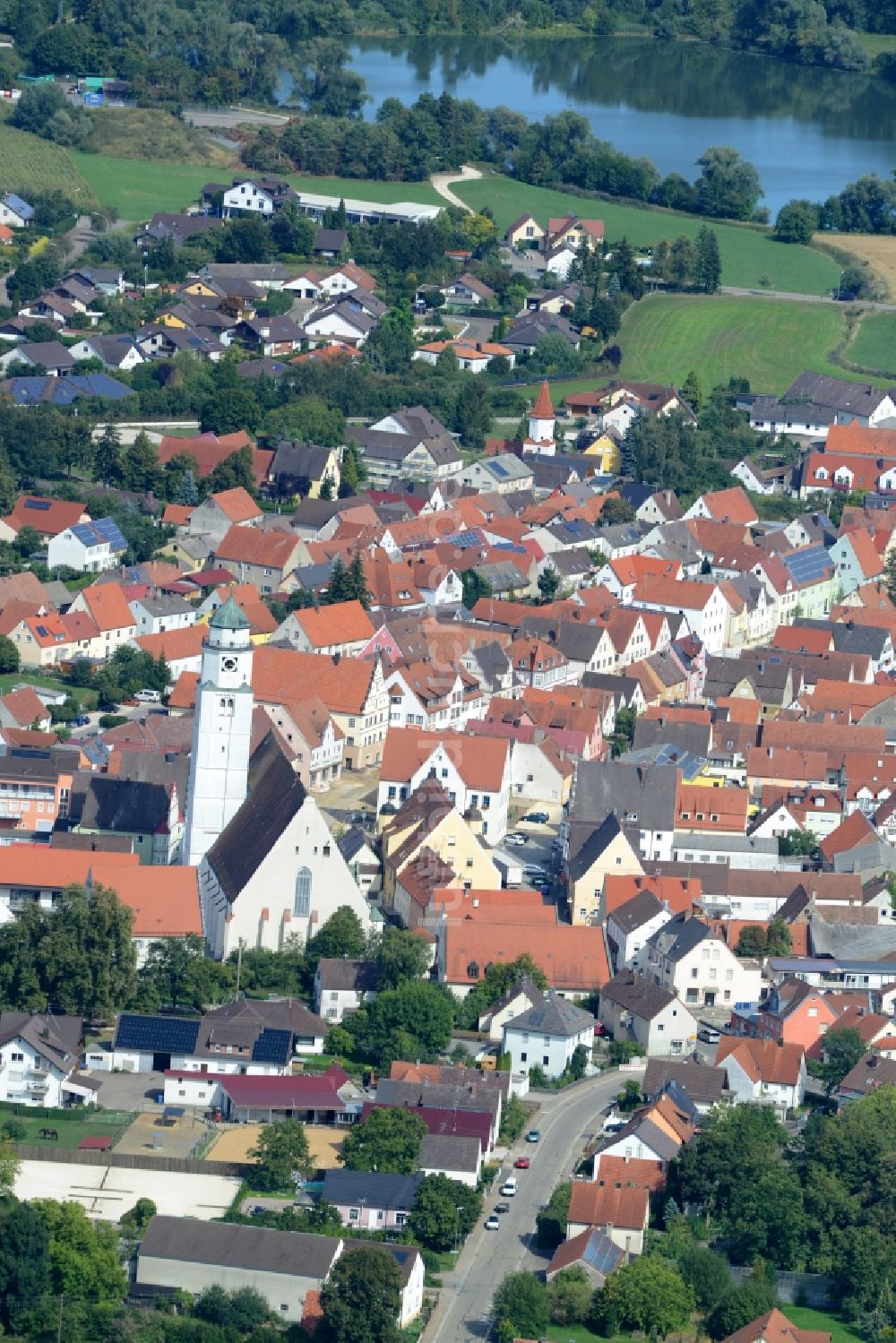 Höchstädt aus der Vogelperspektive: Ortsansicht in Höchstädt im Bundesland Bayern