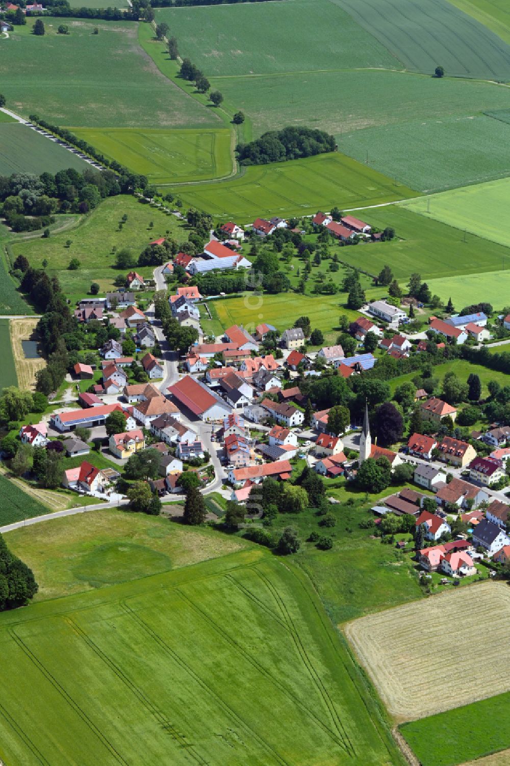 Luftbild Hebertshausen - Ortsansicht in Hebertshausen im Bundesland Bayern, Deutschland