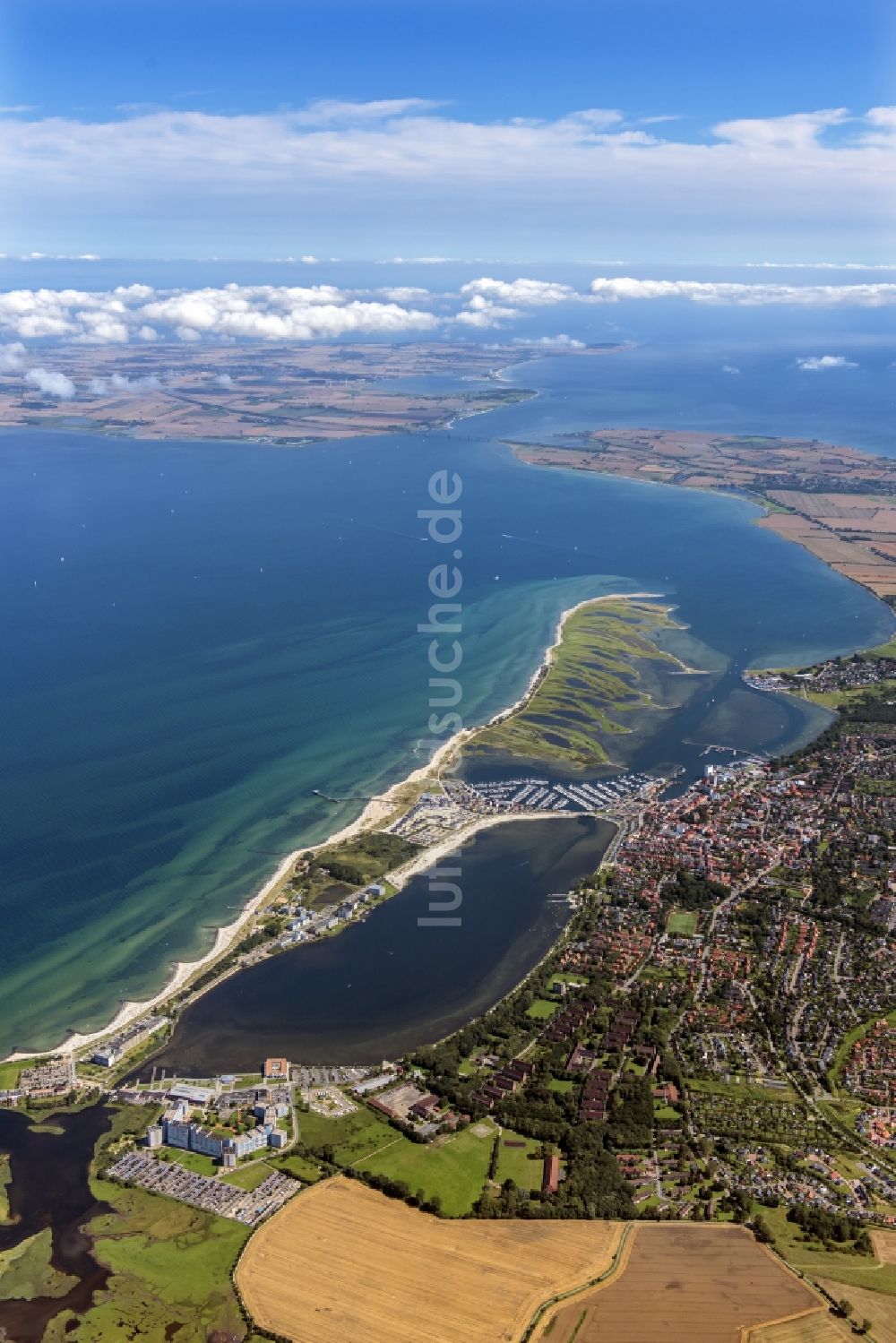 Heiligenhafen aus der Vogelperspektive: Ortsansicht von Heiligenhafen im Bundesland Schleswig-Holstein