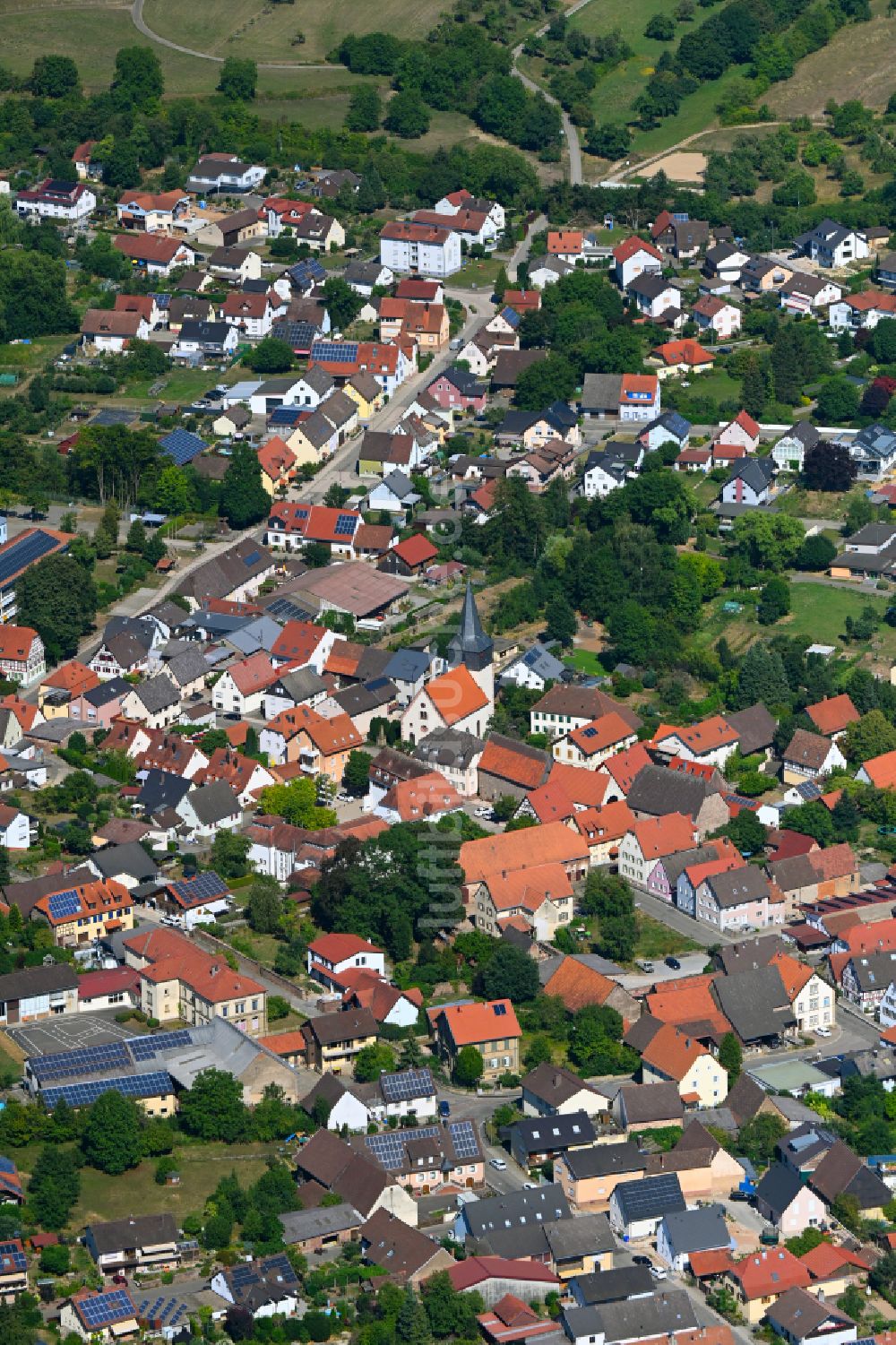 Luftbild Helmstadt-Bargen - Ortsansicht in Helmstadt-Bargen im Bundesland Baden-Württemberg, Deutschland