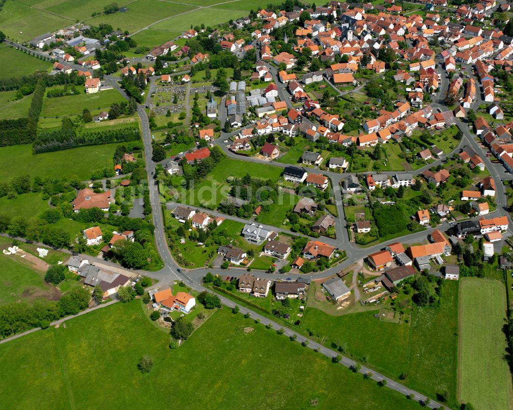 Herbstein aus der Vogelperspektive: Ortsansicht in Herbstein im Bundesland Hessen, Deutschland